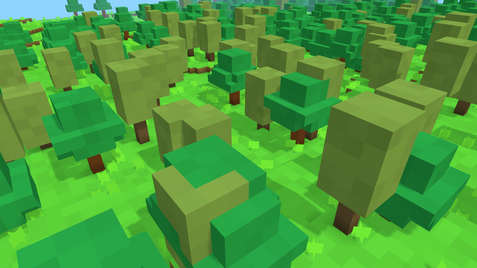 Procedural voxel forest terrain in Scriptlands.